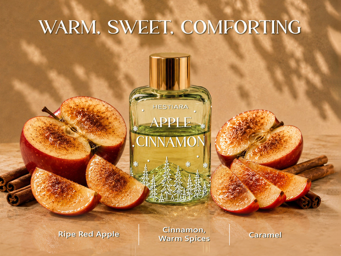 Hestiara Apple Cinnamon Reed Diffuser with Decorative Flower Reeds