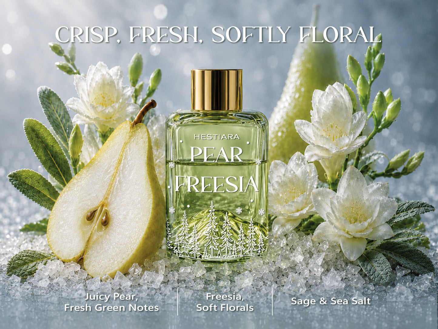 Hestiara Pear Freesia Reed Diffuser with Decorative Flower Reeds